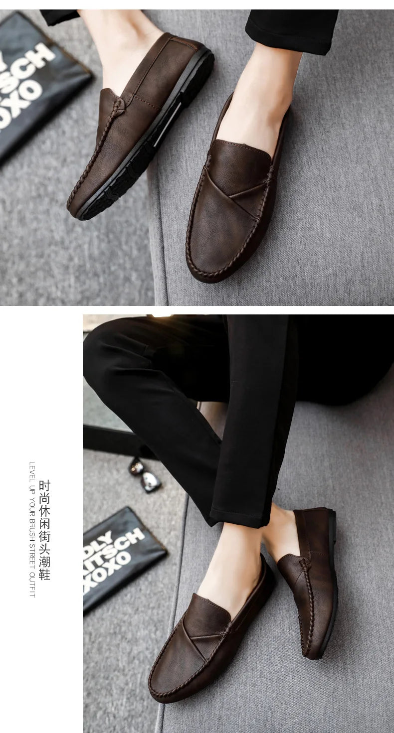 2025 Luxury Trendy Dress Shoes Men Loafers Split Leather Moccasins Shoes for Men Formal Mariage Wedding Shoe Botas Para Hombre