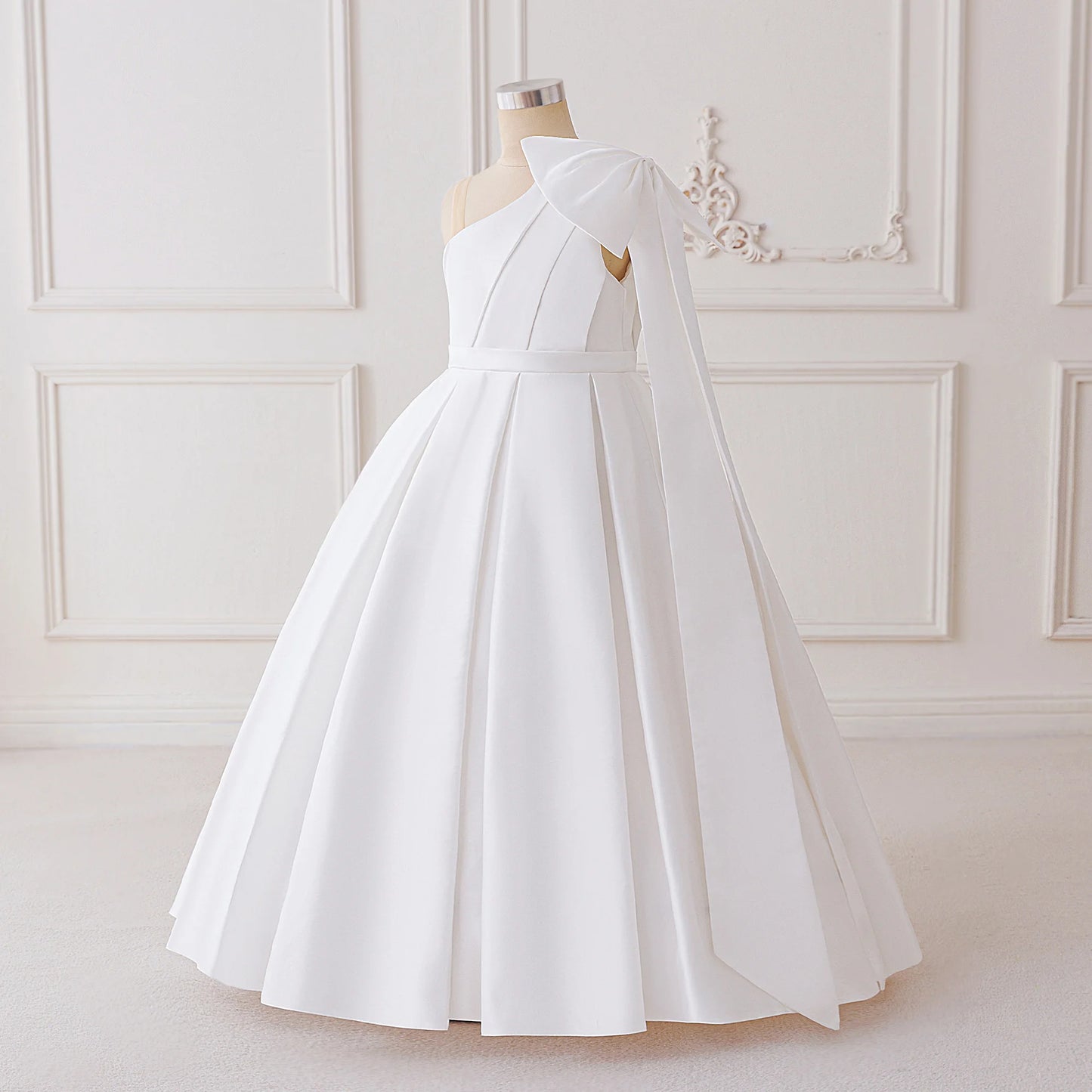 Fashion Bridesmaid Baptism Party Girls Dress Elegant Bow Wedding Birthday Princess Dresses for Girl First Communion Prom Costume