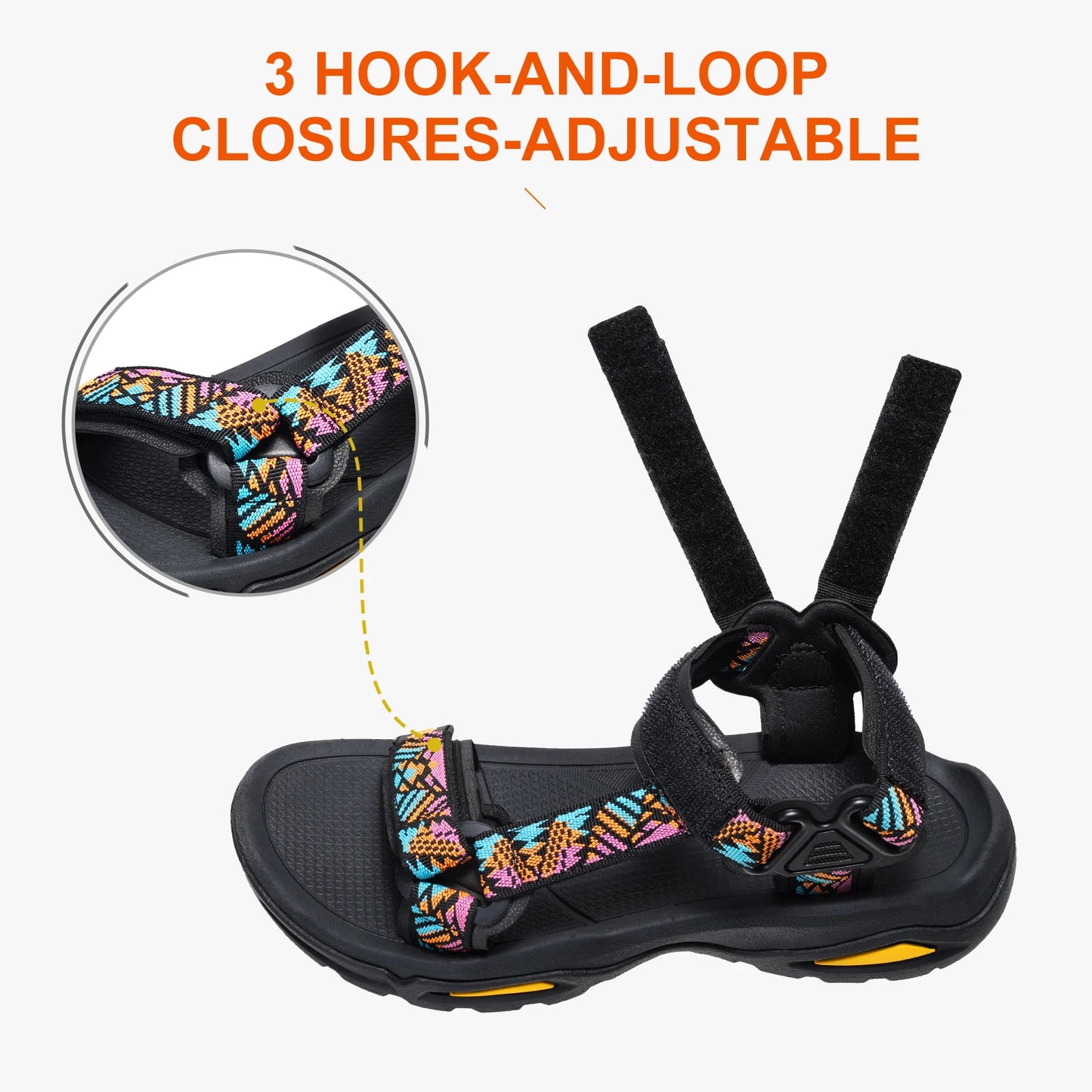 GOLDEN CAMEL Ladies Sandals Comfortable Hiking Sandals Women Adjustable Straps Beach Shoes for Outdoor Sports Walking Travelling