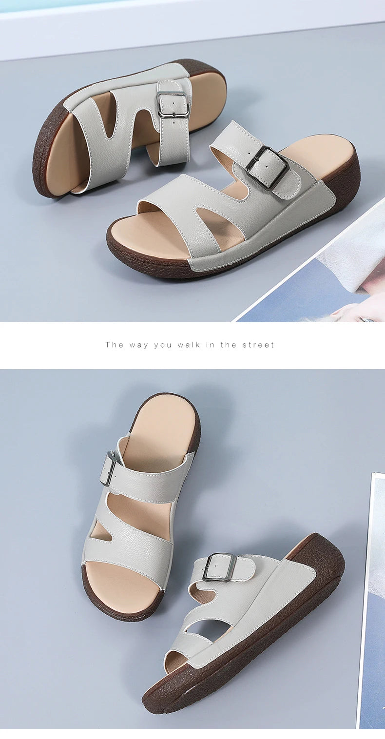 Women Slippers Shoes For Women Summer Sandals Platform Shoes With Heels Slippers Mujer Casual Outdoor Walking Summer Shoes
