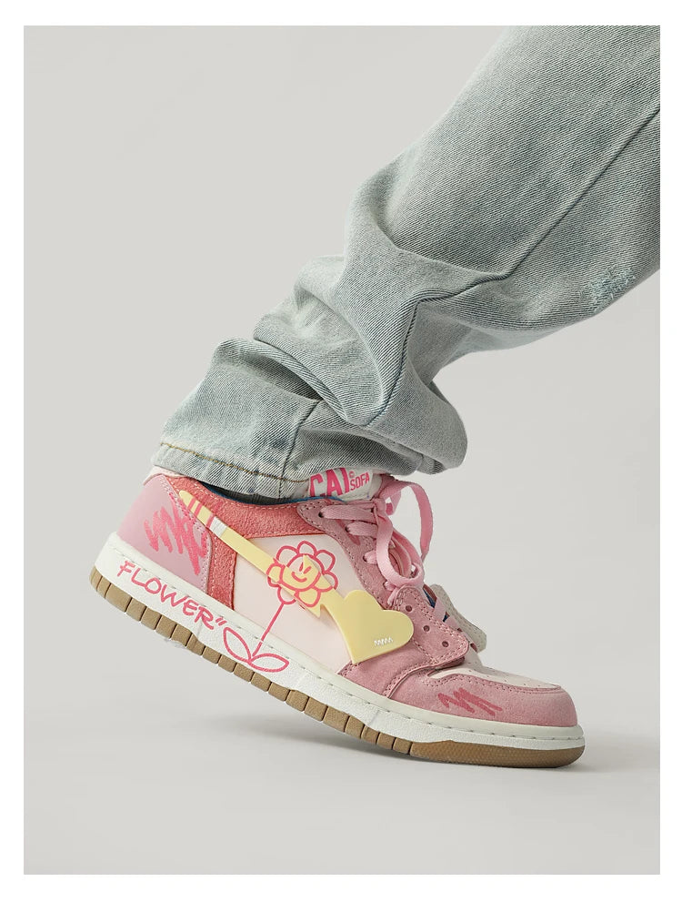 Women Shoes Men Fashion Hip-hop Punk Graffiti Skateboard Shoes Breathable Sneakers Couples Students Outdoor Sports Casual Shoes