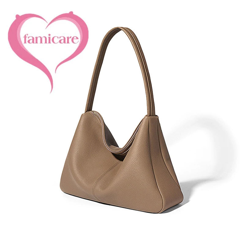 Women's Handbag 2025 New Top Grain Leather Boston Bag Unique Shoulder Crossbody Bag Vintage Commuting Versatile Handheld Tote