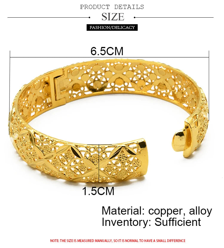 ANIID Dubai 24K Gold Plated Jewelry Bangle Wedding Party Gifts Arabic Women Braclets Indian Bangle Charm Bracelets Wholesale