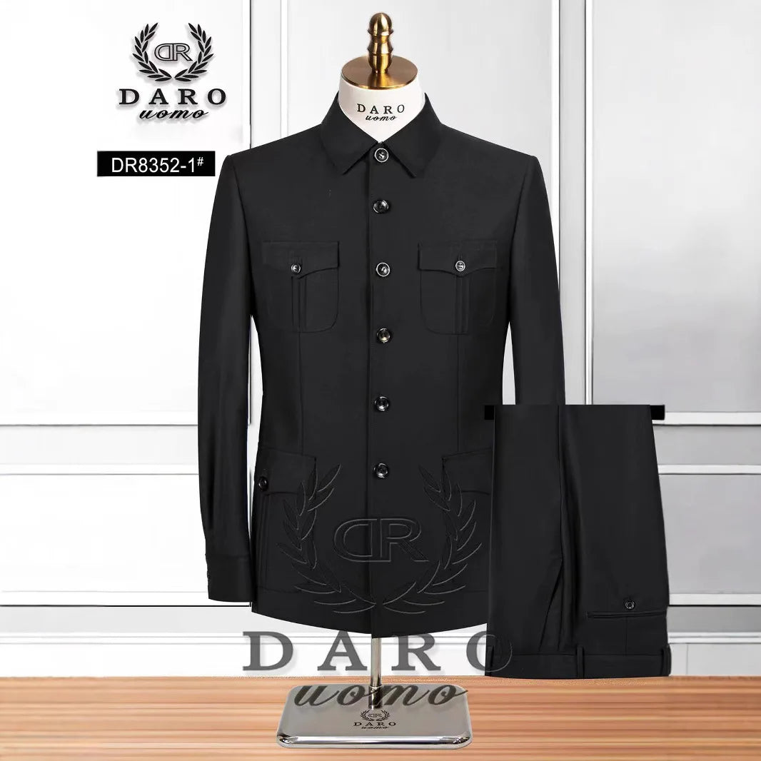 2 Piece Set (jacket+pant) Host's Wedding Dress Suit High-quality Casual Business Formal Party Prom Suits Men Clothing 2025