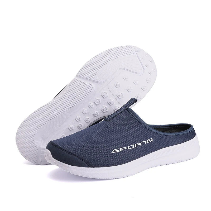 Men's Summer Slip-On Shoes Lightweight Casual Half Slippers for Women's Outdoor Soft Bottom Support Walking Shoes Size 36-46