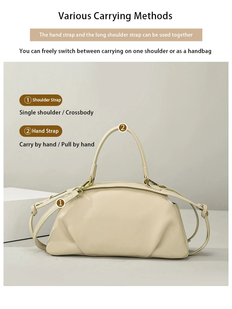 New Women's Bags, Fashionable and Simple Handbags, Niche High-End Shoulder Bags, Versatile Casual Bags for Commuting, Large-Capacity Tote Bags, Soft Leather Crossbody Bags