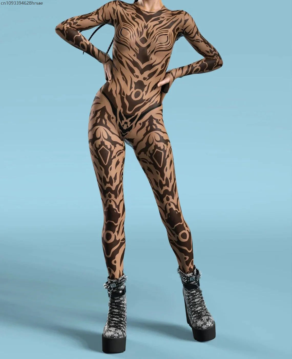 UR1 Women Jumpsuit Dense Color Dots 3D Pattern Adults Halloween Cosplay Costume Party Jumpsuits Carnival Bodysuit Monos Mujer