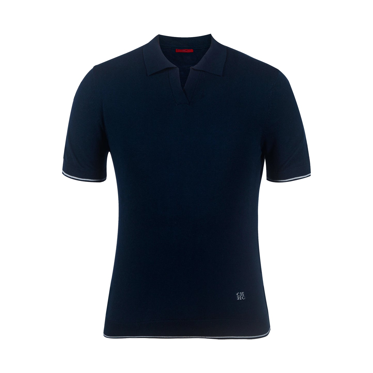 CHCH Stripe Knit Polo Men's Shirts Summer New Slim Solid Color Breathable Turn-Down Collar Business Short Sleeve Polo Tops