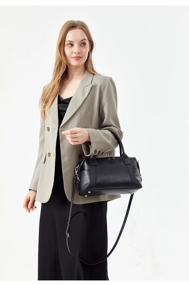2026 New Women's Fashion Genuine Leather Handbag Female Large Capaci Luxury Designer Boston Totes Bag Shoulder Crossbody Bag