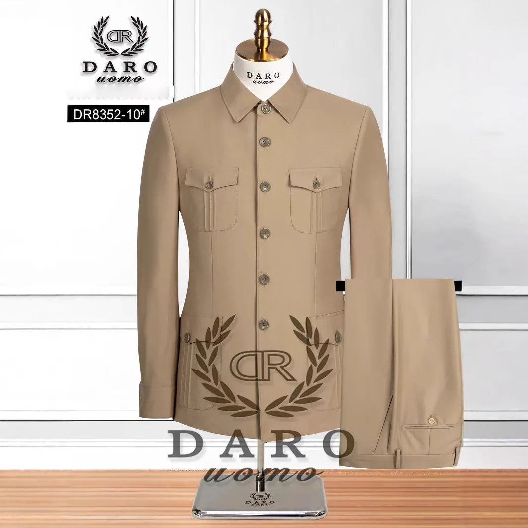 2 Piece Set (jacket+pant) Host's Wedding Dress Suit High-quality Casual Business Formal Party Prom Suits Men Clothing 2025