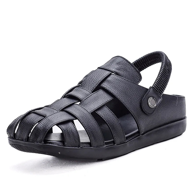 Women's Sandals - Completely Redesigned in 2026  Premium Leather Roman-style Women's Sandals - Flat Rubber Heel - Designer Model