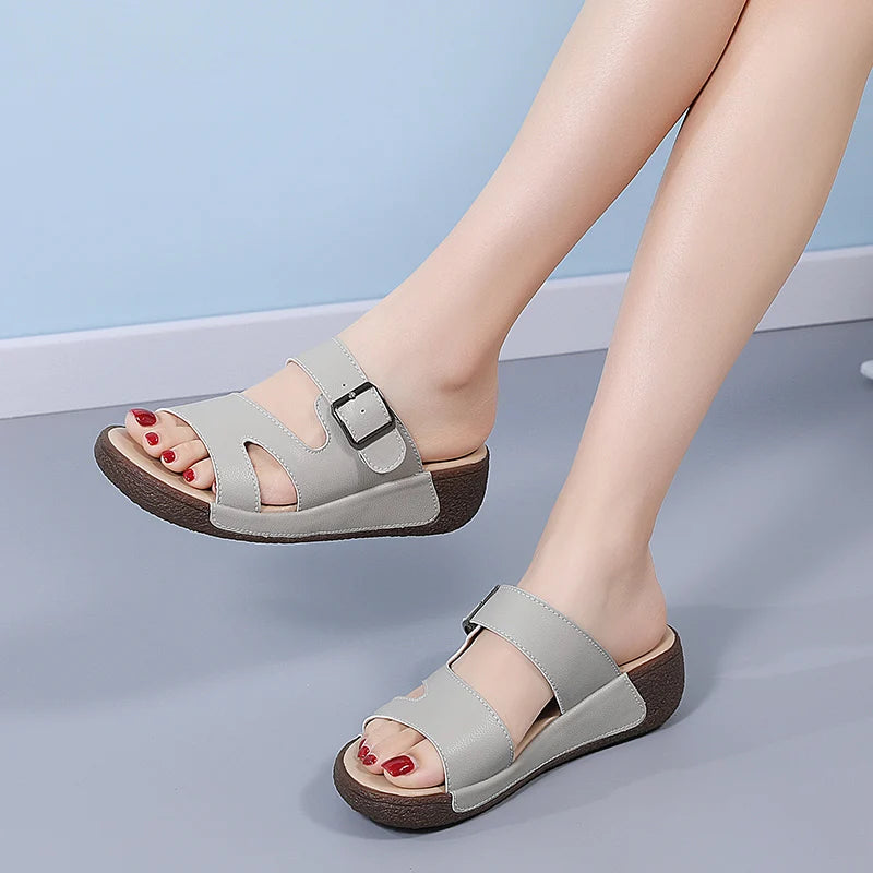 Women Slippers Shoes For Women Summer Sandals Platform Shoes With Heels Slippers Mujer Casual Outdoor Walking Summer Shoes