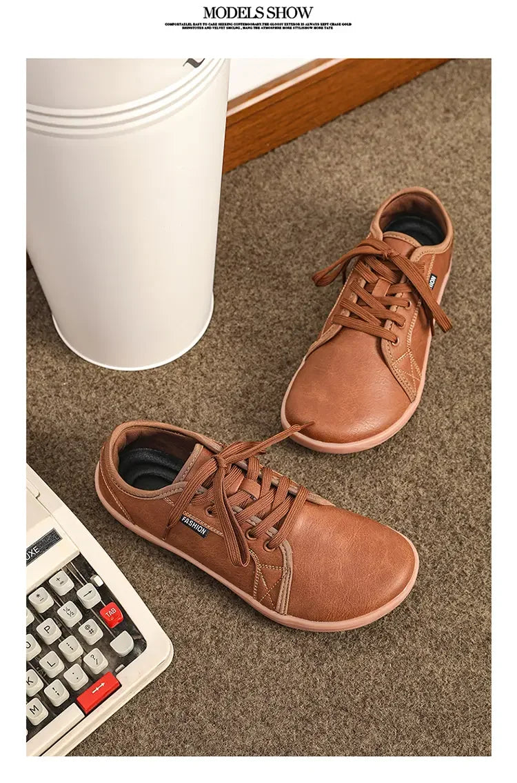 Minimalist Shoe Size 37-48 Men's and Women's Wide Toe Barefoot Casual Artificial Leather Lightweight Walking Sports Shoes