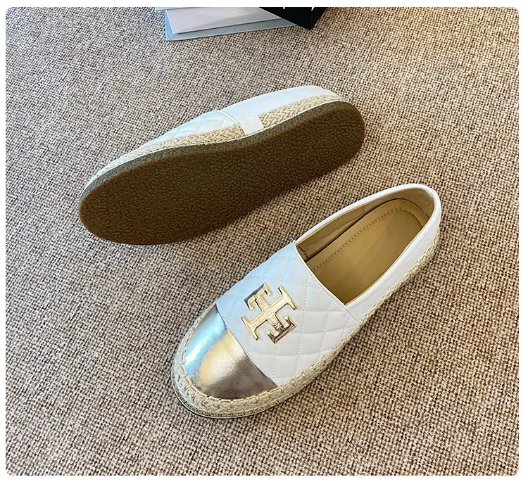 New Shoes for Women Leather Flat Boat Shoes Designer Fisherman Shoes Girl Fashion Slip-on Loafers