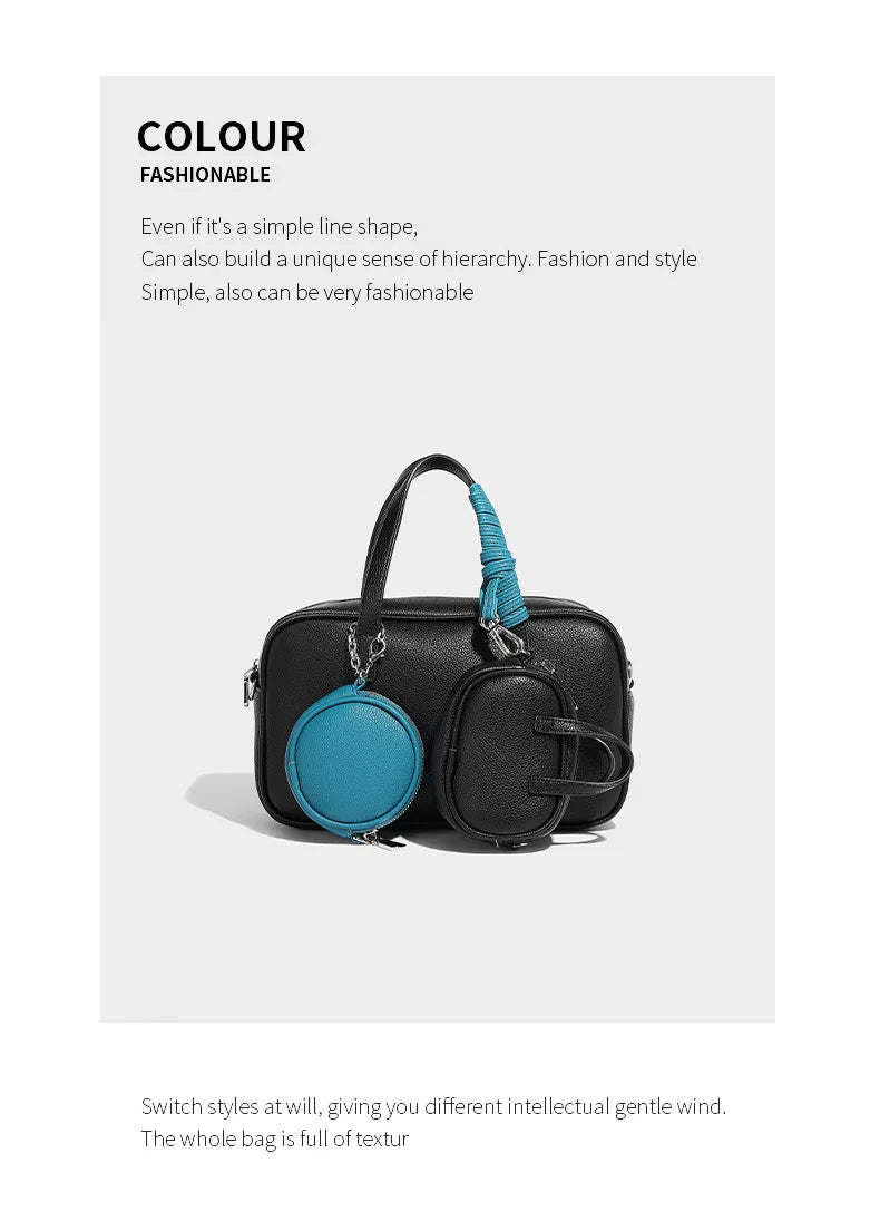 Boston Bag Women Fashion 2025 Euro-America Style Simple Shoulder Bag Handbags Composite Bag