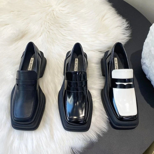 2025 New Women'S Shoes Low Heel Loafers Casual Ladies Slip on Square Toe Shoes Female Elegant Fashion Shoes Zapatillas Mujer