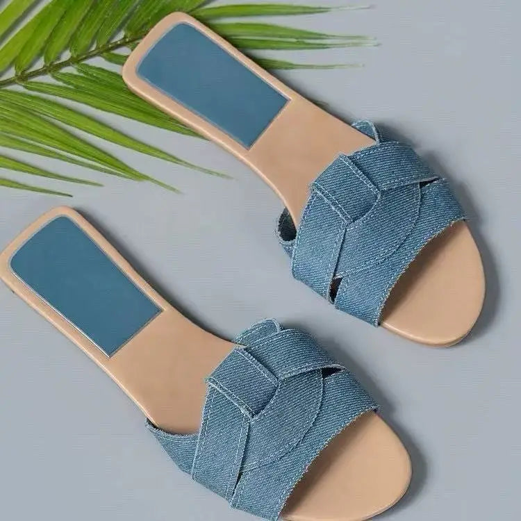Women's Slippers 2025 New Summer Fashion Slippers Designer Flat Slippers for Women Outdoor Casual Beach Shoes Sandalias De Mujer