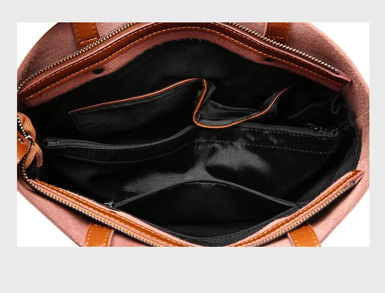 Real Leather Women's Handbag Fashion Top-handle Bags Ladies Tote Bag Minimalist Wallets Shoulder Tote Bag Portable Shopping Bag