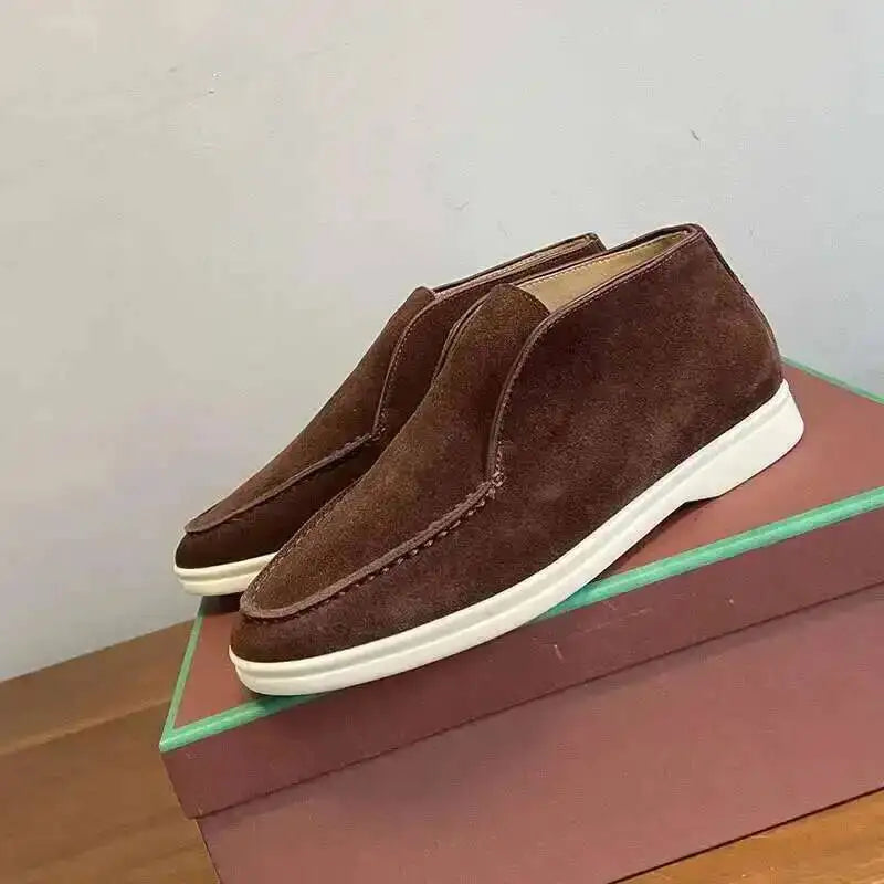 High-top Shoes For Women Loafers Casual Flat Heels One-foot Lazy Shoes Couple Shoes