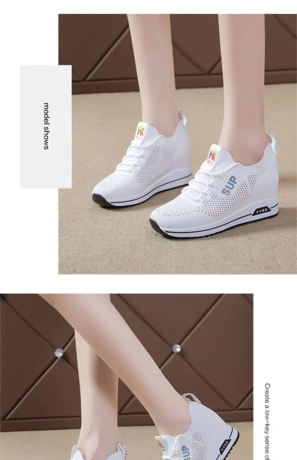 2025 Women's Wedges Shoes Platform Shoe Spring Breathable Casual Shoes Woman Fashion Sneakers Height Increasing Vulcanize Shoes