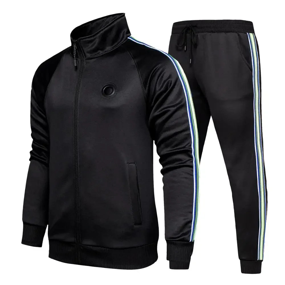 2026 Tracksuits Running Sets Men's Sportswear Autumn Winter 2 Pieces Sweatshirt+Pants Brand Blue Jogging Clothes Sports Suit