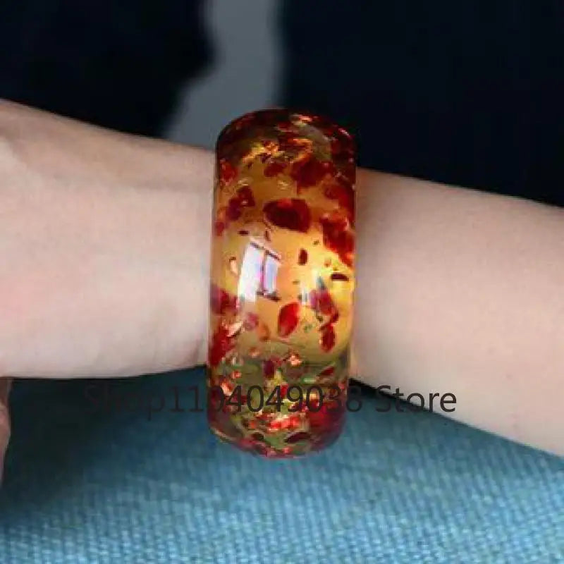 Natural Flower Amber Bangles Women Men Genuine Certified Baltic Amber Fine Jewelry Bangle Gift for Ladies Real Gemstone Bracelet