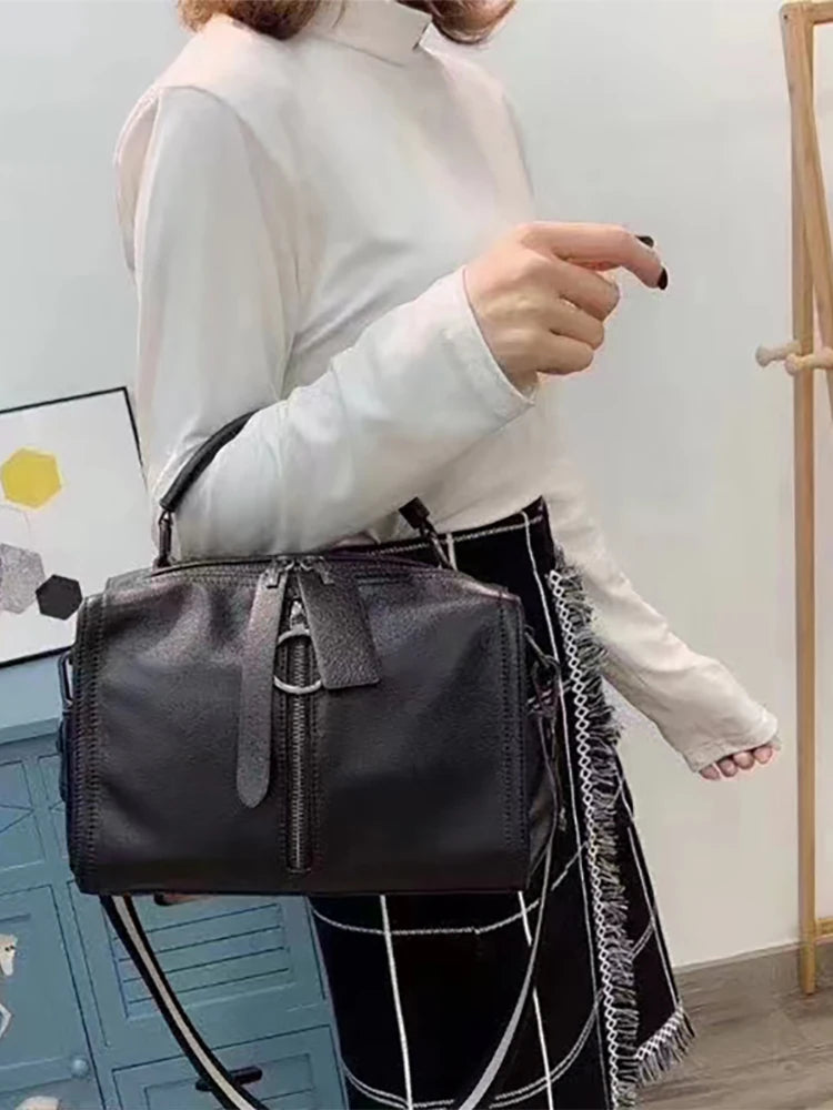 Fashion Women's Hand Bags Cowhide Luxury Casual Shoulder Bag  Ladies Versatile Trendy Chain High-capacity Crossbody Bags