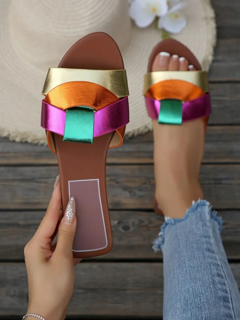 Women's Slippers 2025 New Summer Fashion Slippers Designer Flat Slippers for Women Outdoor Casual Beach Shoes Sandalias De Mujer