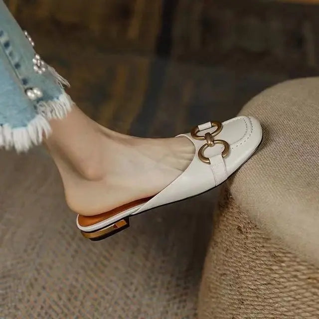 Fashion Women Sandals Elegant Casual Shoes for Woman 2022 Slip On Ladies Flats Office Party Square Heels Sandals Zapatos Mujer