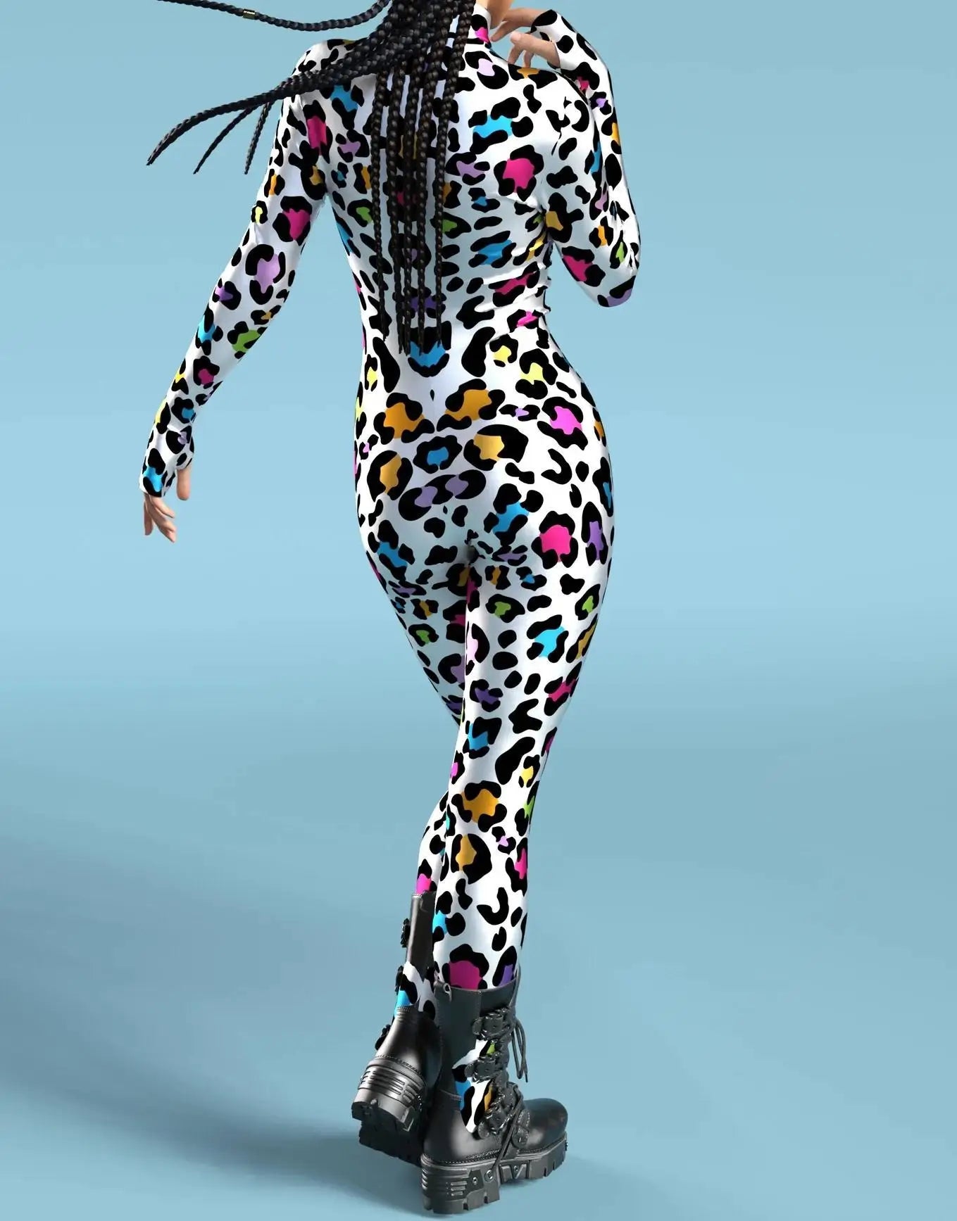UR1 Women Jumpsuit Dense Color Dots 3D Pattern Adults Halloween Cosplay Costume Party Jumpsuits Carnival Bodysuit Monos Mujer