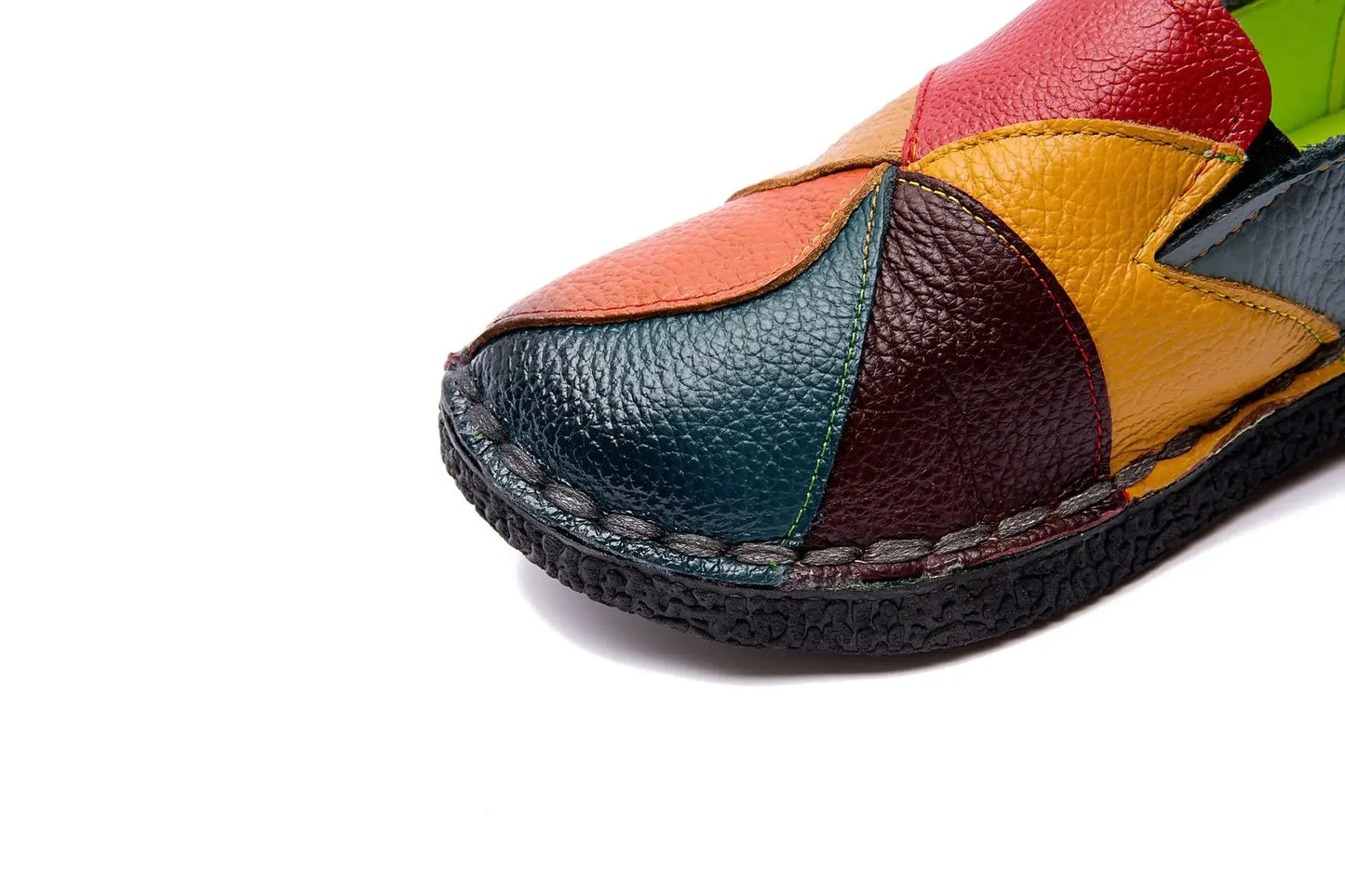 Women's Ladies Female Woman Mother Shoes Flats Genuine Leather Loafers  Mixed Colorful Non Slip On Plus Size 42 women's shoes