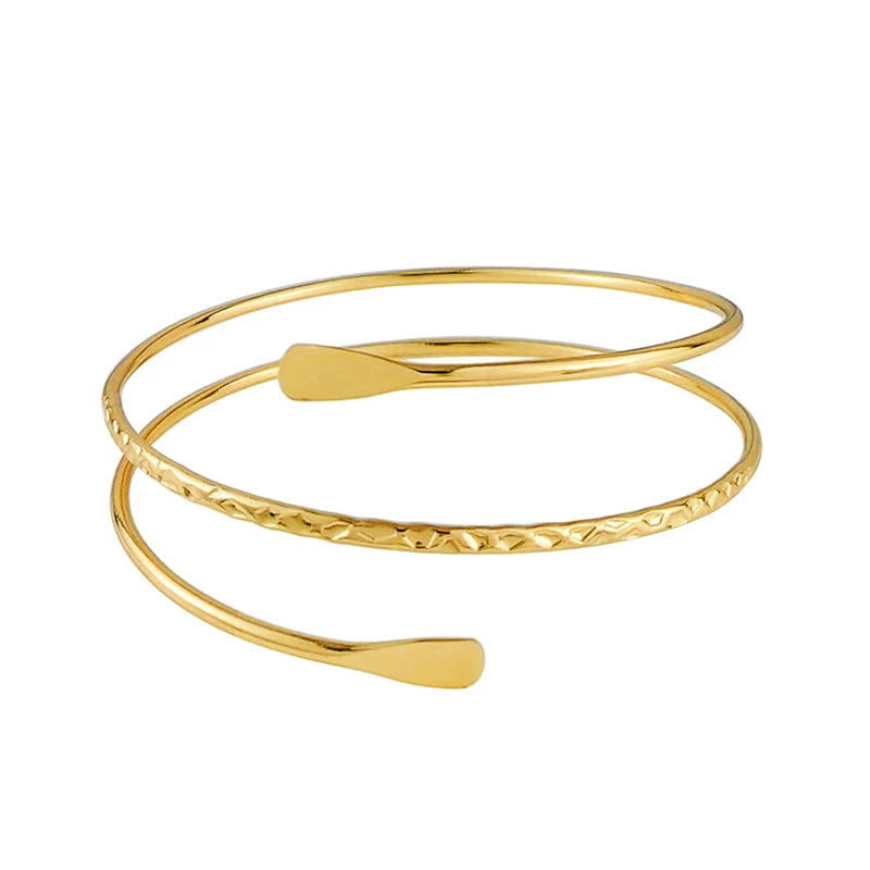 Fashion Arm Bracelet for Women Girls Mental Open Upper Arm Bangle Bracelet Simple Adjustable Armlet Armband