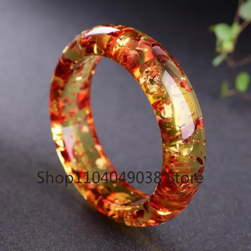 Natural Flower Amber Bangles Women Men Genuine Certified Baltic Amber Fine Jewelry Bangle Gift for Ladies Real Gemstone Bracelet