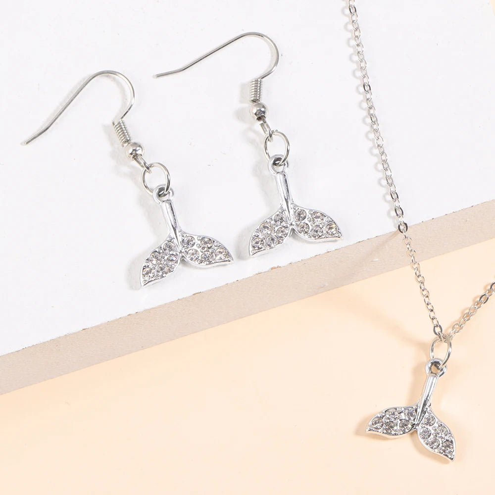 Gold/Silver Color Jewelry Set Luxury Shining Zircon Bear Crown Planet Earrings Necklace Sets For Party Anniversary Exquisite Gif