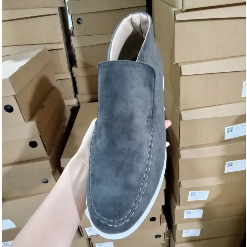 High-top Shoes For Women Loafers Casual Flat Heels One-foot Lazy Shoes Couple Shoes