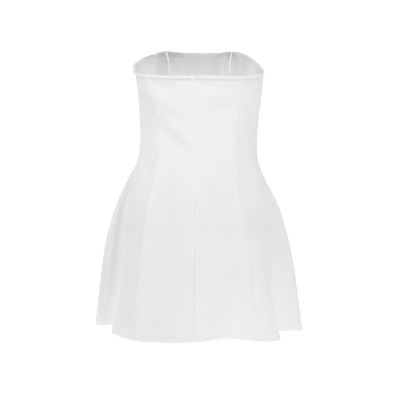 Sexy Women's A-Line Dresses Summer New Solid Sexy Sleeveless Off Shoulder Bodycon Dresses Fashion Elegant Club Party Lady Dress
