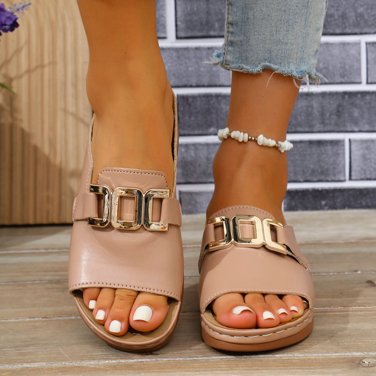 2025 Women's Fashion Casual Travel Shoes Bohemian Ethnic Style Double Button Design for Men and Women Comfortable Couple Beach