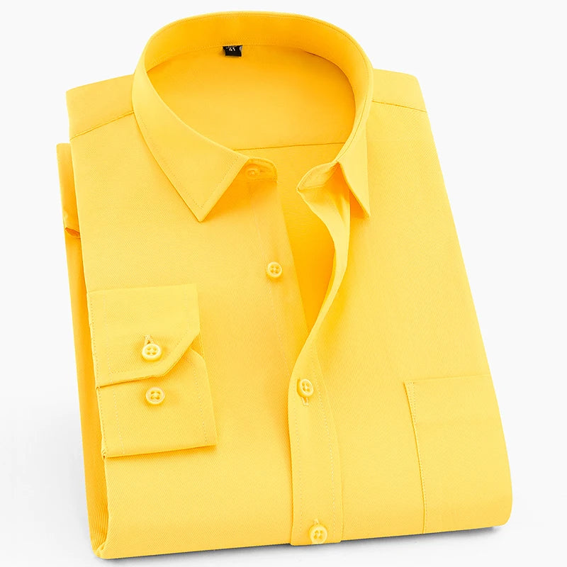 2025 Men Shirt Fashion Causal Long Sleeved Male Dress Social Business Brand Shirts Comfort Soft Weeding Party White Gift Shirts