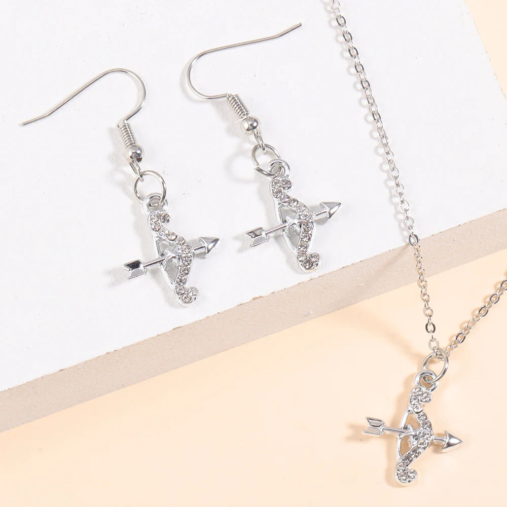 Gold/Silver Color Jewelry Set Luxury Shining Zircon Bear Crown Planet Earrings Necklace Sets For Party Anniversary Exquisite Gif