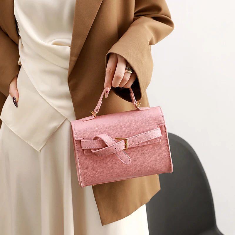 Classic Black Handbag Brand Bag Women Solid Small Pu Leather Crossbody Bag With Short Handle High End Sac A Main Designer Bosas