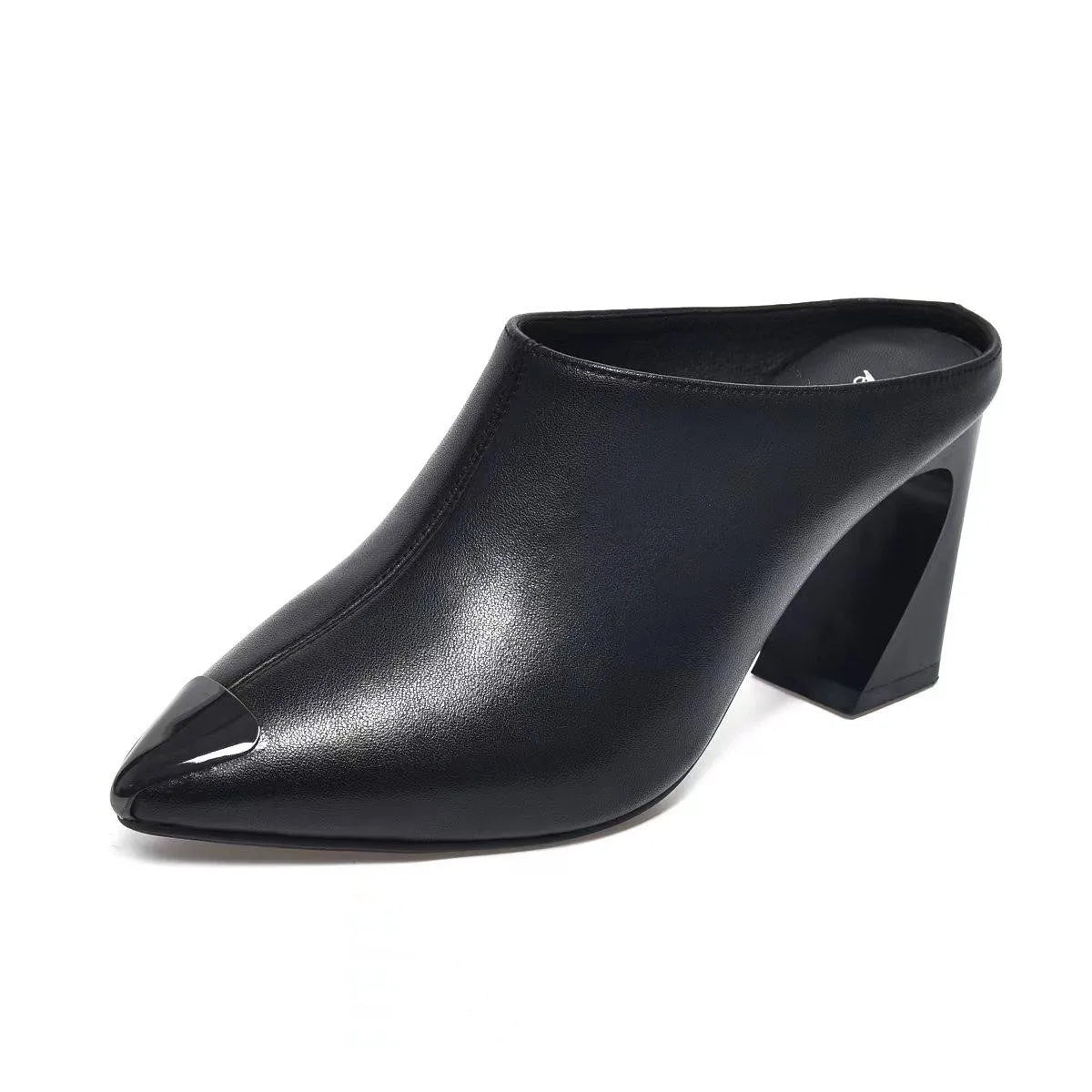Sandalias Summer 20235 New Women Slipper High Heel Sandal Shoes Ladies Solid Casual PU Leather Slides Pumps Women Heels Shoes