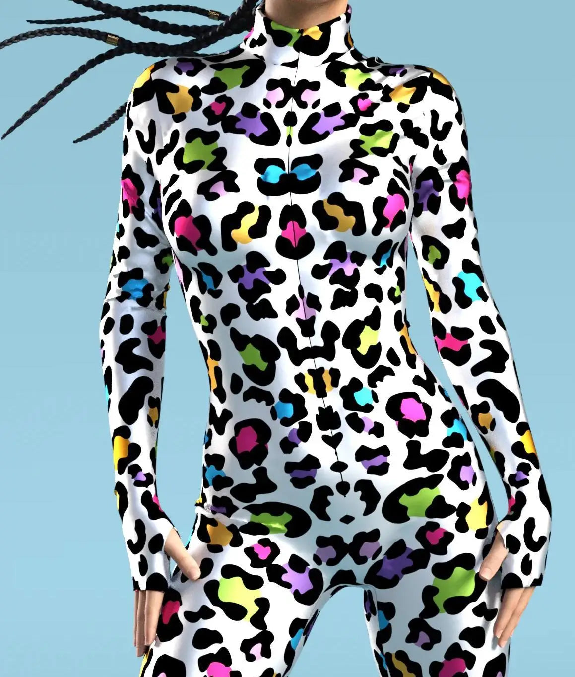UR1 Women Jumpsuit Dense Color Dots 3D Pattern Adults Halloween Cosplay Costume Party Jumpsuits Carnival Bodysuit Monos Mujer