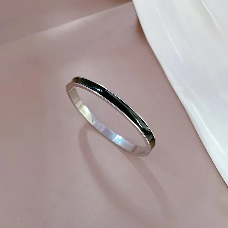 Silver Color Bangles Bracelet for Women Girls Titanium Steel 18K Gold Plated Waterproof Jewelry Luxury Sparkling Zircon Bangles