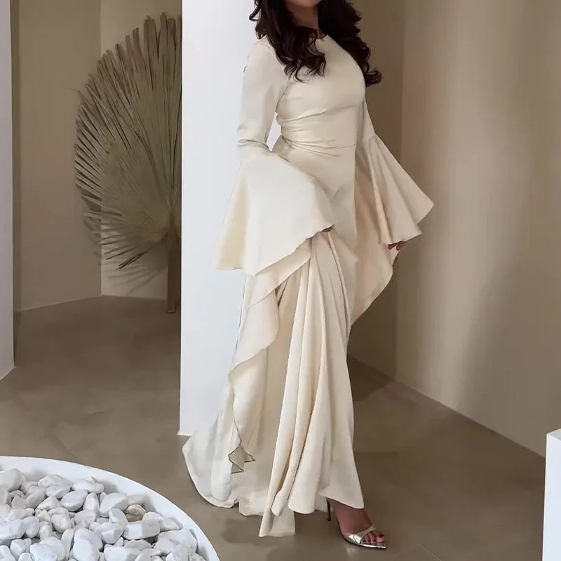 Eid Muslim Women Dress Abaya Flare Sleeve Vestidos Largos Party Caftan Jalabiya Ramadan Long Dresses Dubai Kaftan Arab Robe 2025