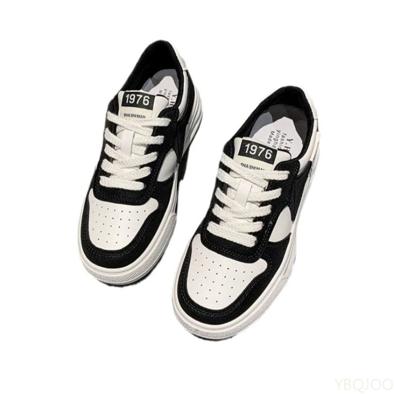 Women's Spring Autumn New Thick soled Casual Sports Shoes for Female Students Simple Comfortable Versatile Board Shoes