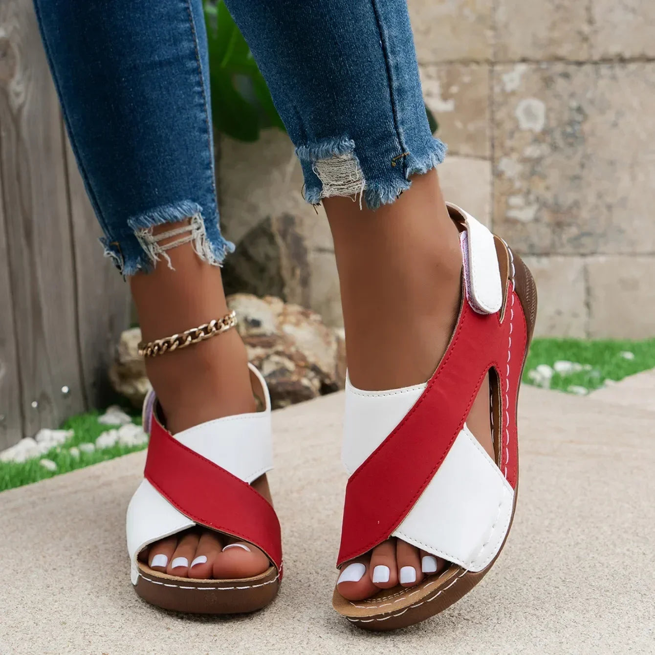 2025 Women Wedges Sandals Summer Fashion Sandals Lightweight Casual Sandals Shallow Outdoor Beach Shoes Women Sandalias De Mujer