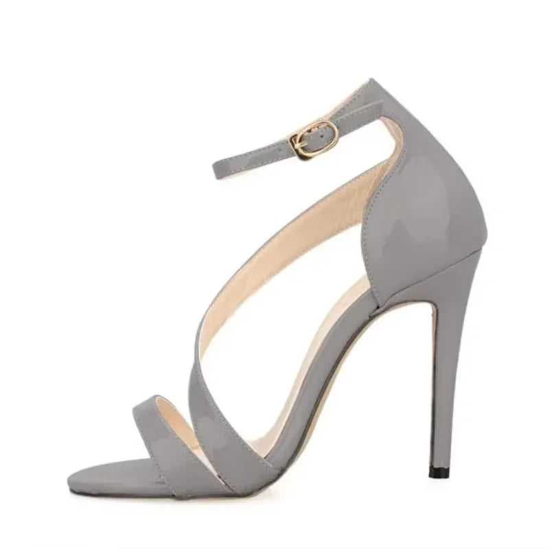Ladies Dancing Shoes Sexy Women's Sandals Solid Open Toe High Heels Summer Ankle Strap Stiletto Dress Fish Mouth Sandal Women