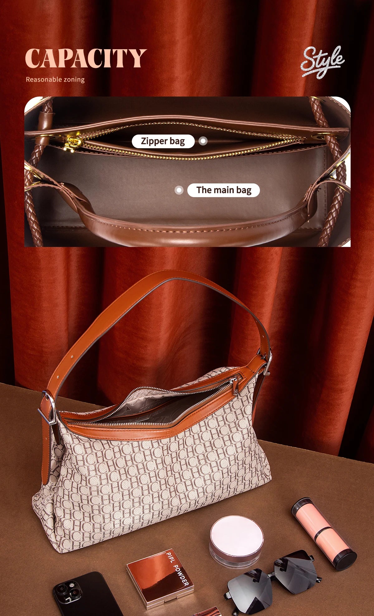 Women's handbag 2025 autumn new black minimalist tote bag dual-use commuting women's bag