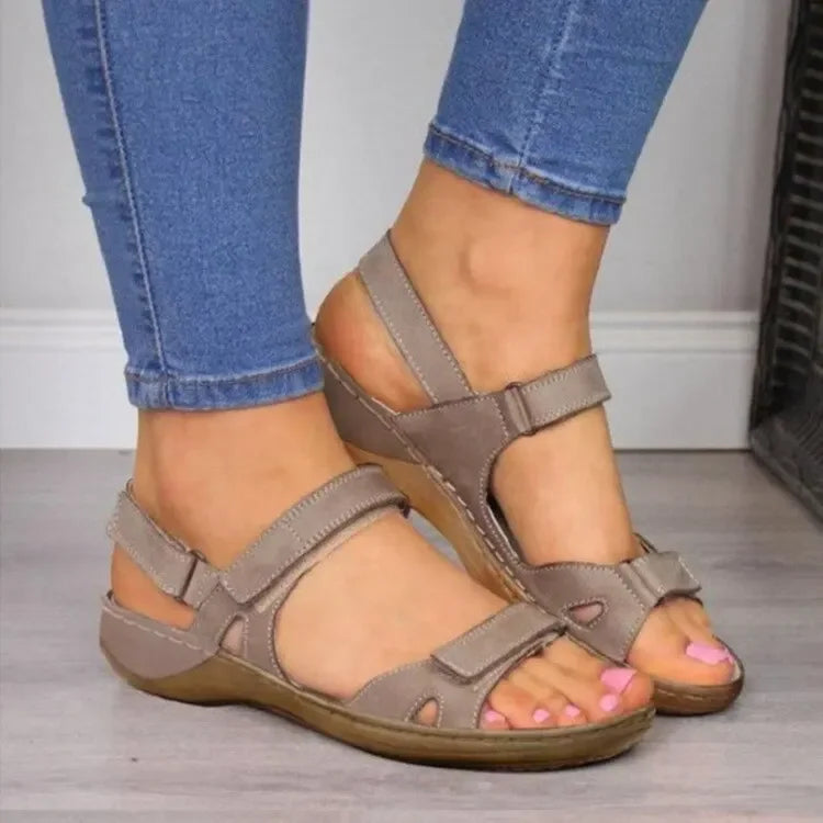 Shoes for Women 2024 Summer Women's Fish-mouth Sandals Breathable Flat Wedge Heel Open-toe Casual Daily Sandals Comfortable