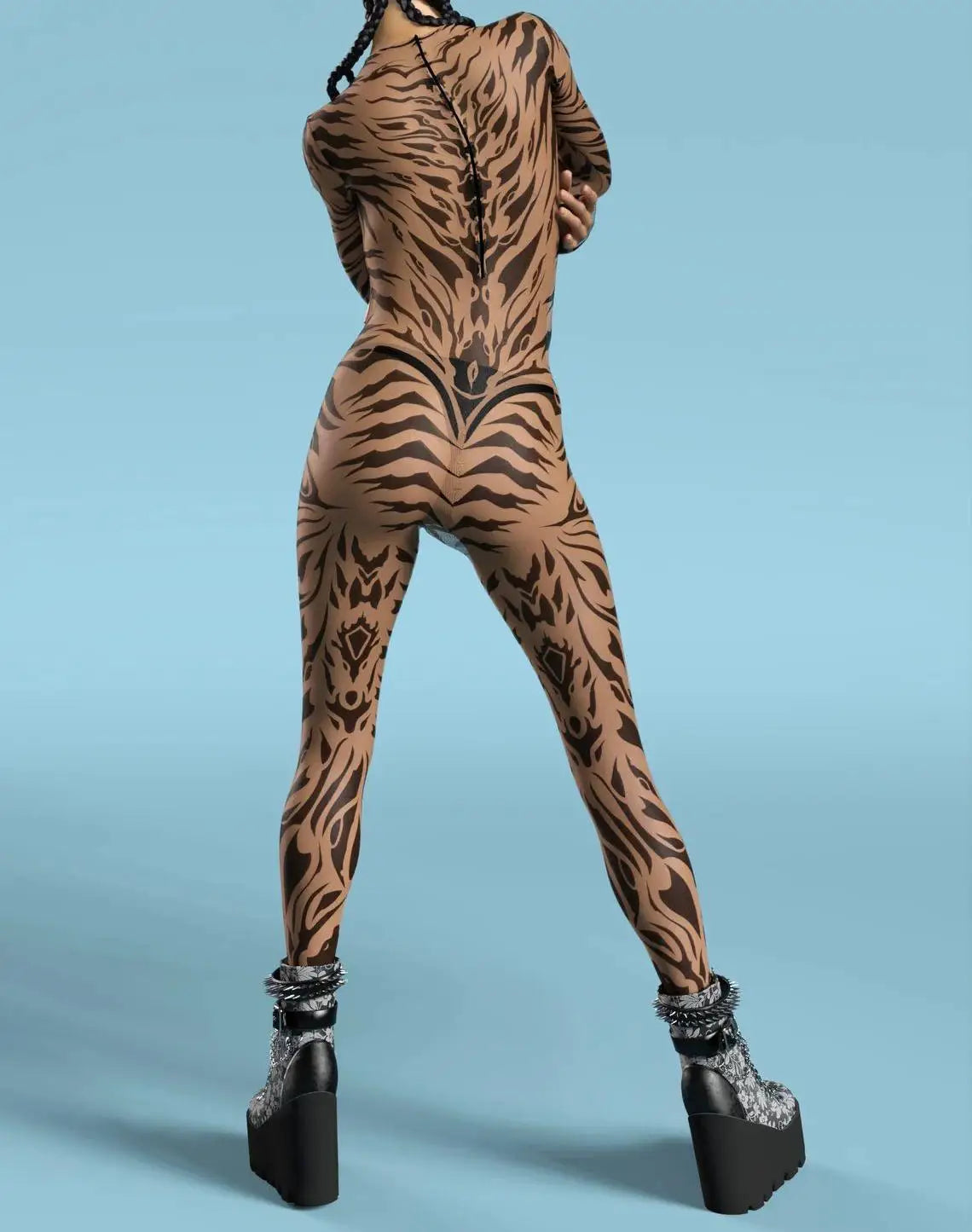 UR1 Women Jumpsuit Dense Color Dots 3D Pattern Adults Halloween Cosplay Costume Party Jumpsuits Carnival Bodysuit Monos Mujer